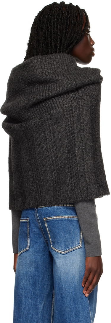 Sweater We11done We11done Cowl Neck Cropped Sweater Grå | WD-KL3-22-630-W-CH, 2