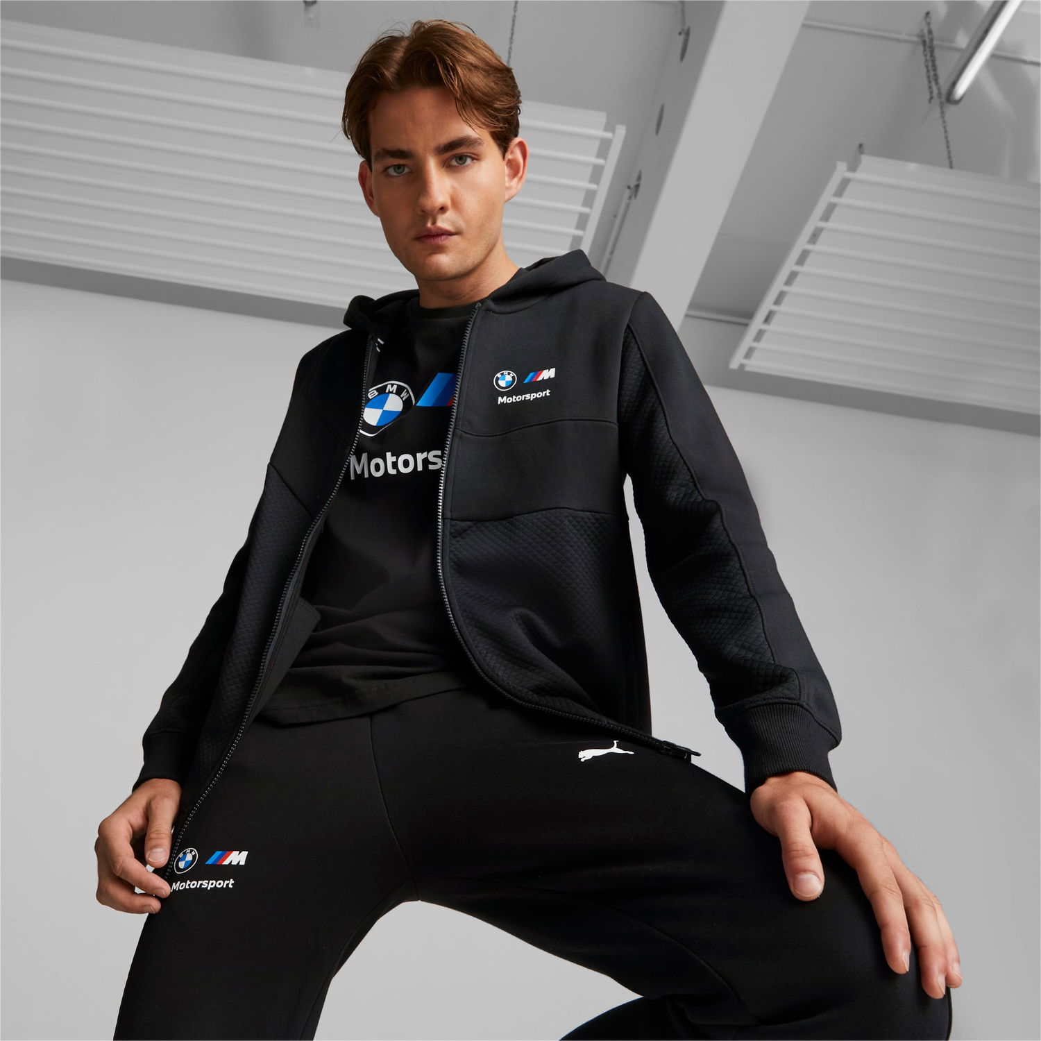 Jakke Puma BMW M Motorsport Hooded Sweat Jacket Sort | 535864_01, 1