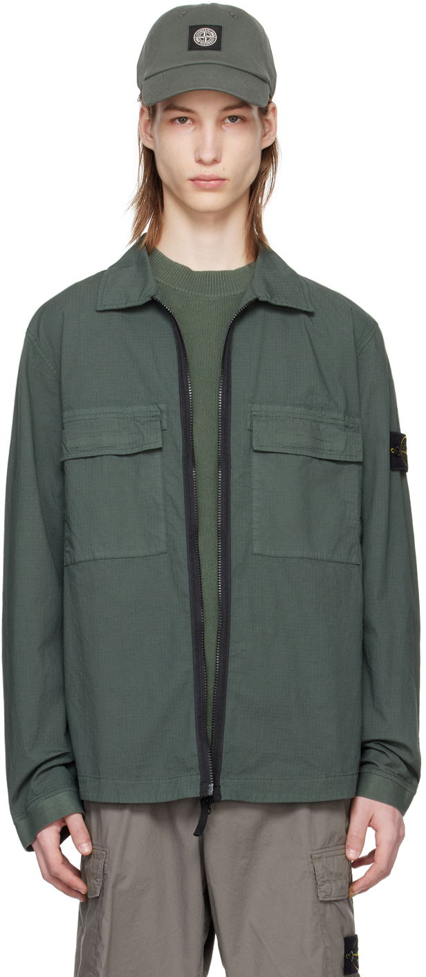 Jakke Stone Island Patch Jacket Grøn | 801512011, 0