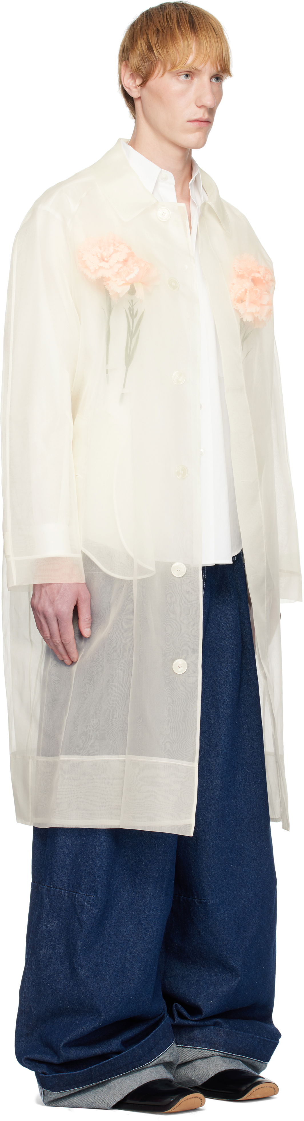 Frakker Simone Rocha Simone Rocha Carnation Car Coat Hvid | 2068 0360, 1