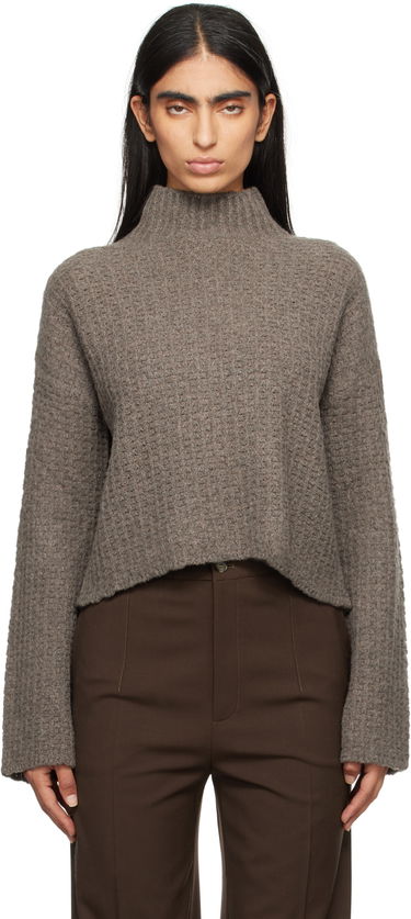 Sweater Loulou de Saison Loulou de Saison Kris Cropped Turtleneck Sweater Brun | KRIS, 0