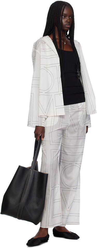 Skjorte TOTEME TOTEME Monogram Print Long Sleeve Shirt Hvid | 243-WRT976-FB0239, 3
