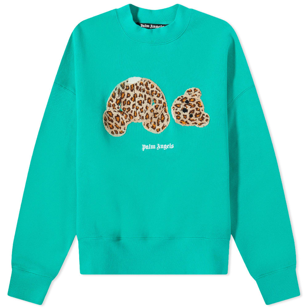 Sweatshirt Palm Angels Leopard Kill The Bear Crew Sweat Grøn | PMBA026S22FLE0075760, 0