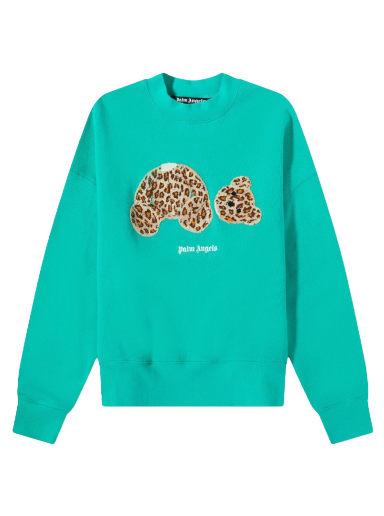Sweatshirt Palm Angels Leopard Kill The Bear Crew Sweat Grøn | PMBA026S22FLE0075760