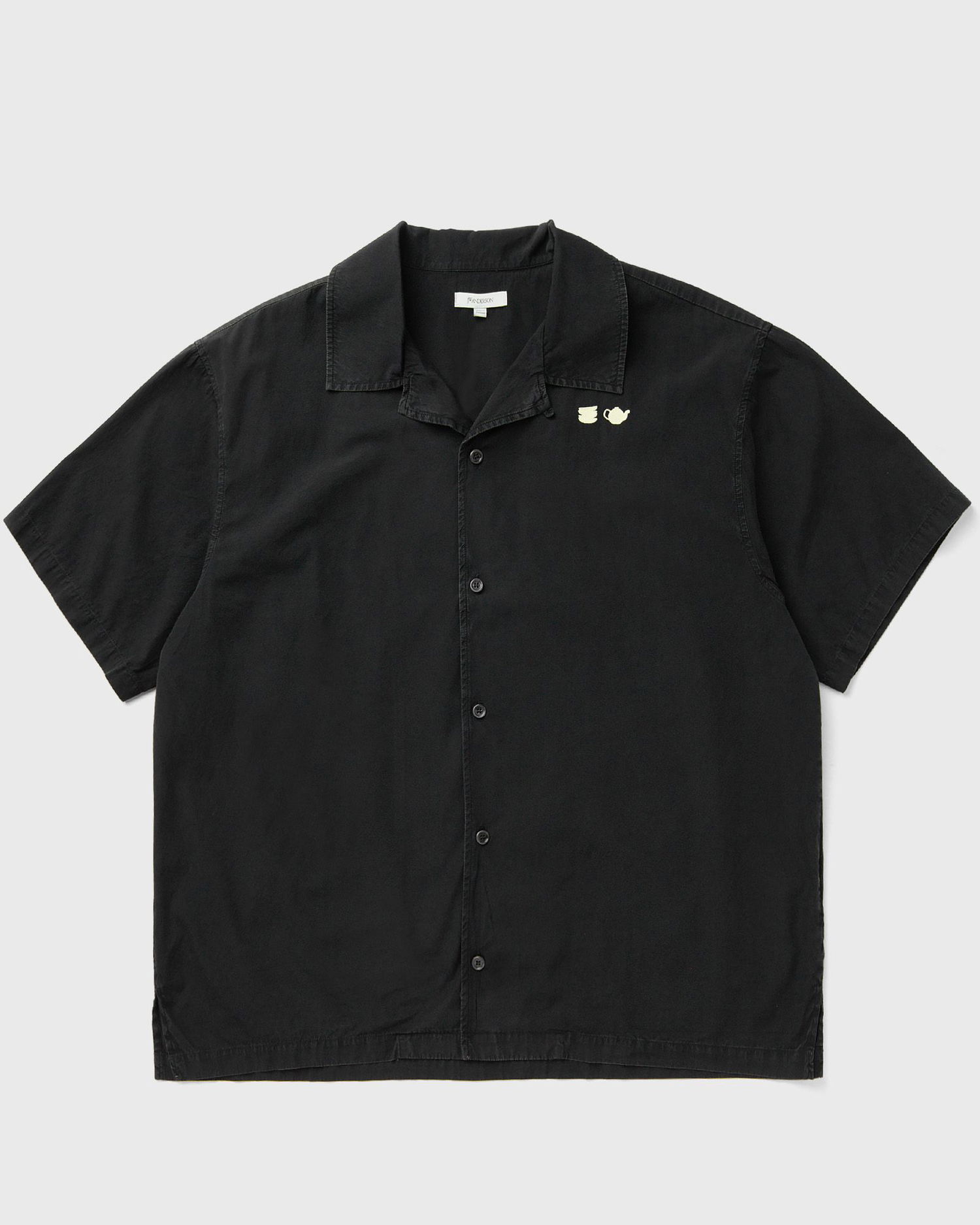 Skjorte JW Anderson Teacup and Teapot Embroidered Camp Collar Short Sleeve Shirt Sort | SH0371-PG1823-781, 0