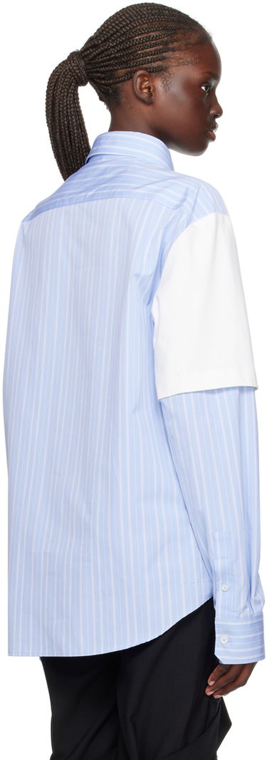 Skjorte Off-White Off-White Meteor Layered Shirt Hvid | OWGE012F23FAB0010140, 2