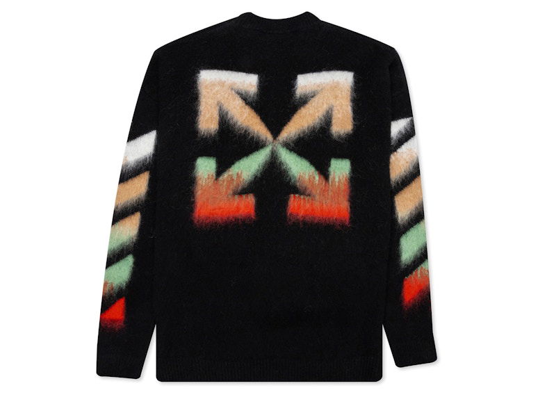 Sweater Off-White Diagonal Arrows Motif Sweater Sort | OMHA036R21KNI0011084, 0