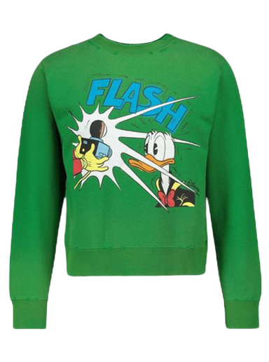 Sweater Gucci Disney x Donald Duck Crewneck Grøn | 634554 XJC8R 3229