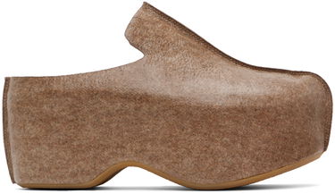 Tøj JW Anderson JW Anderson Laminated Felt Platform Clogs Brun | ANM42500D, 0