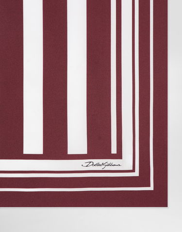 Tørklæde Dolce & Gabbana Dolce & Gabbana Striped Silk Twill Square Scarf Bourgogne | GQ348EG0WUCHR8DA, 3