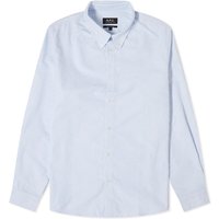 Skjorte A.P.C. Greg Log Button Down Stripe Shirt Blå | COGUH-H12499-IAA, 1