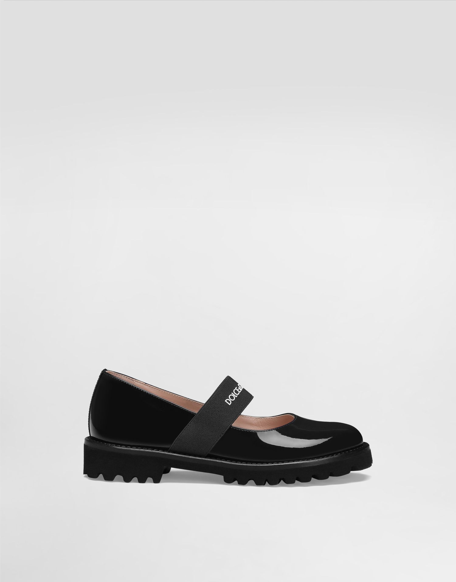 Tilbehør Dolce & Gabbana Dolce & Gabbana Patent Leather Mary Janes With Logo Elastic Strap Sort | D11333A913589923, 0