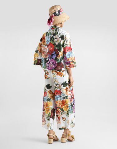 Skjorte Dolce & Gabbana Dolce & Gabbana Flower-Bouquet Print Poplin Shirt Hvid | F5T65THS5TRHA5PC, 2