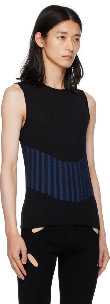Tanktop Dion Lee Ribbed Knit Tank Top Sort | C7103F22, 1