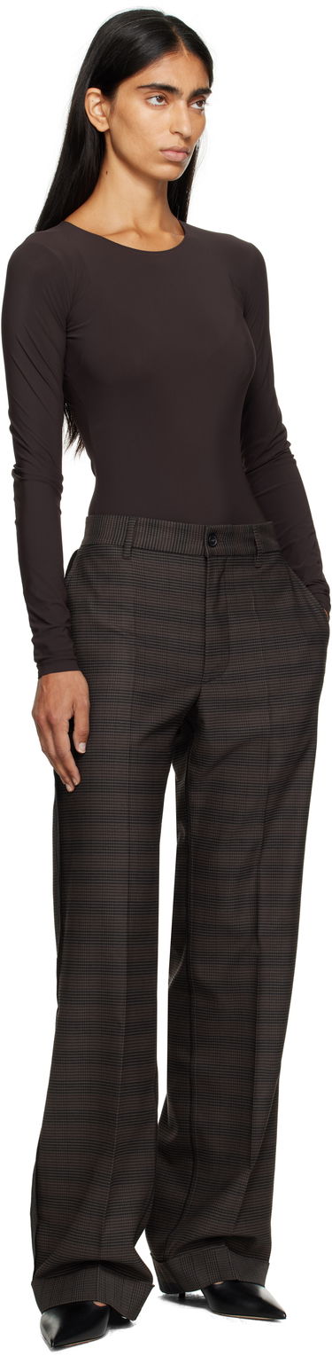 Bukser Maison Margiela MM6 Maison Margiela Checked Tailoring Trousers Brun | S52KA0536 M35475, 3