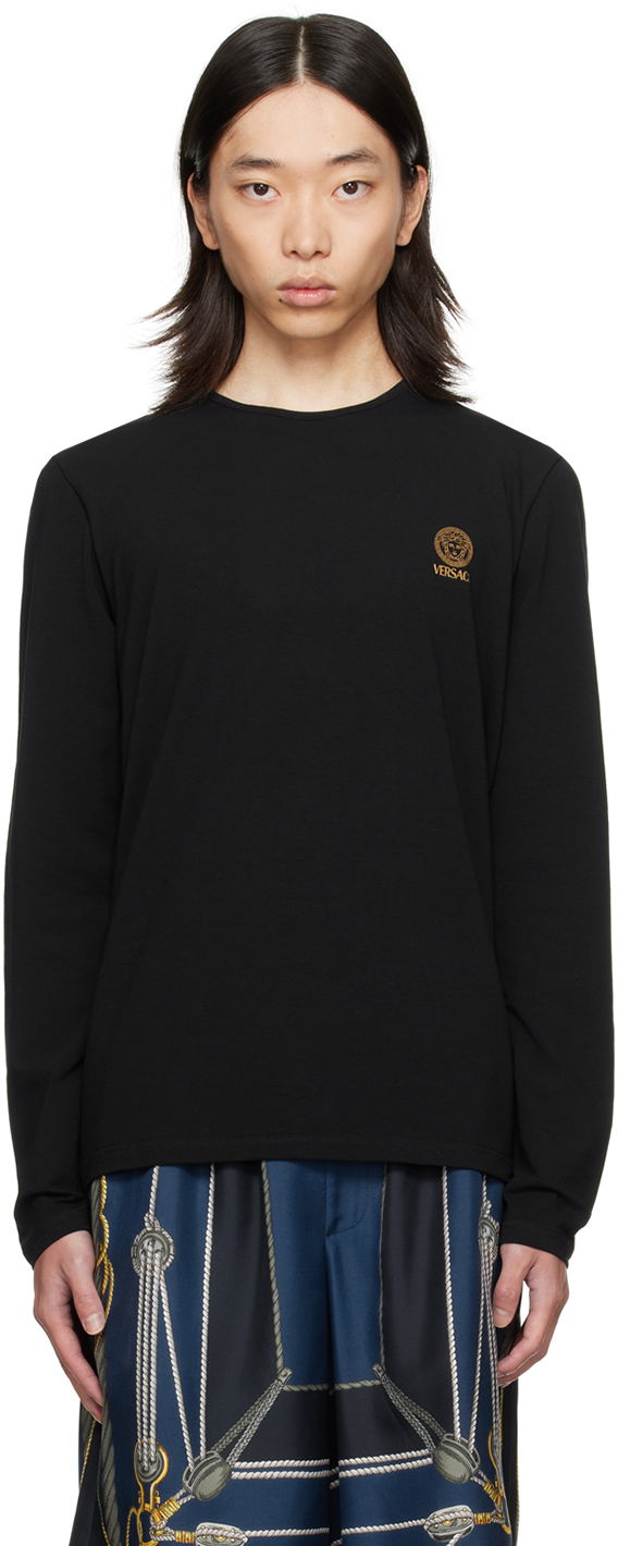 T-shirt Versace Medusa Long Sleeve T-Shirt Sort | AUU01007_1A10011