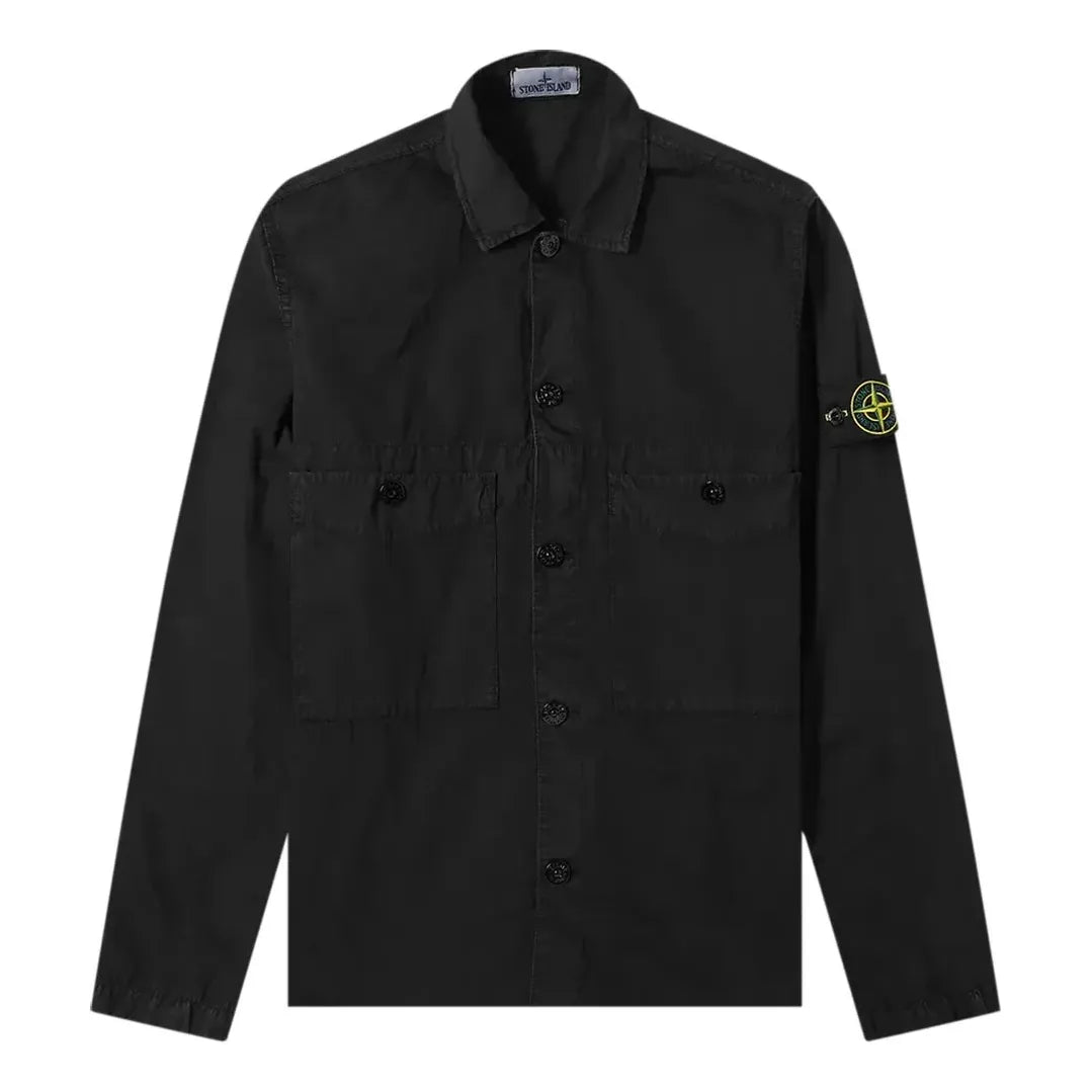 Skjorte Stone Island Two Pocket Overshirt Sort | 7415110WN-V0129, 0