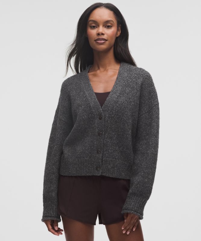 Sweater lululemon Button-Up Cardigan Wool-Blend Grå | prod20005019, 0