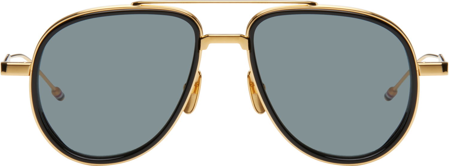 Solbriller Thom Browne Thom Browne Aviator Sunglasses Metalisk | UES929A-G0003, 0