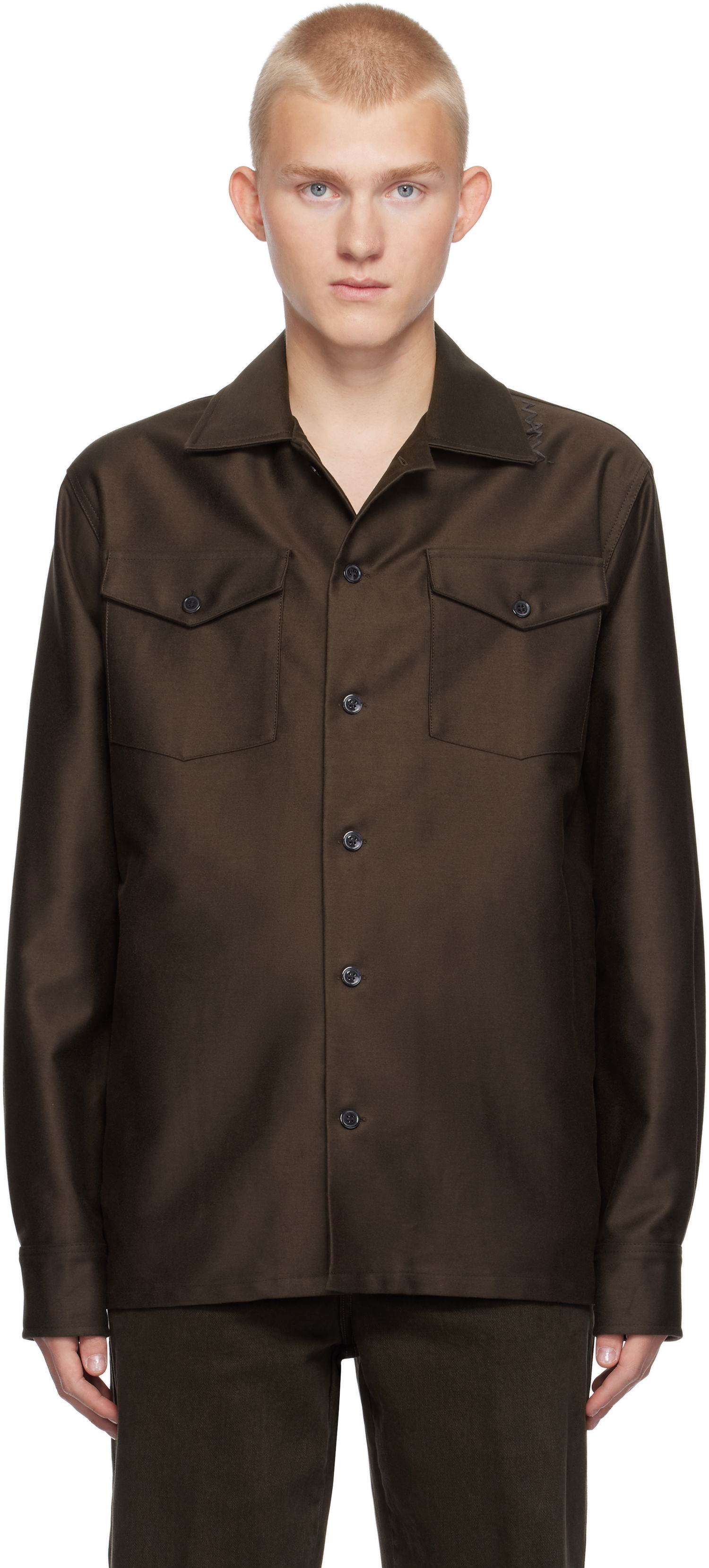 Skjorte Marni Satin Shirt Brun | CUMU0310S1 TCY36, 0