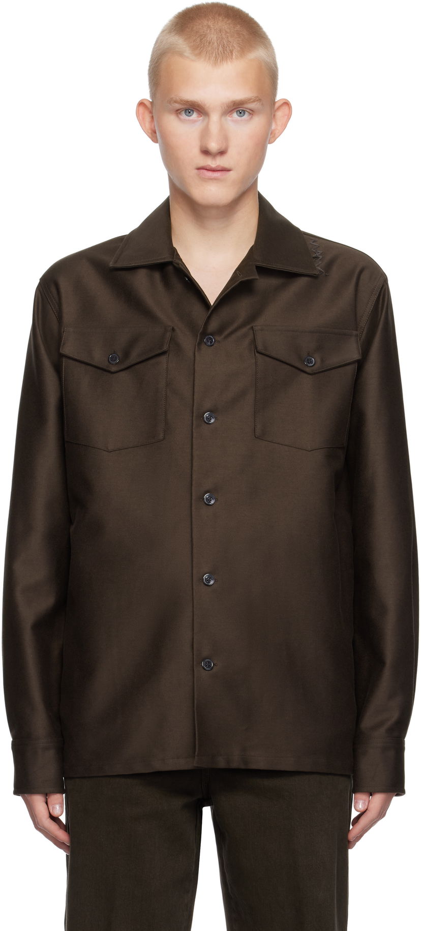 Skjorte Marni Satin Shirt Brun | CUMU0310S1 TCY36
