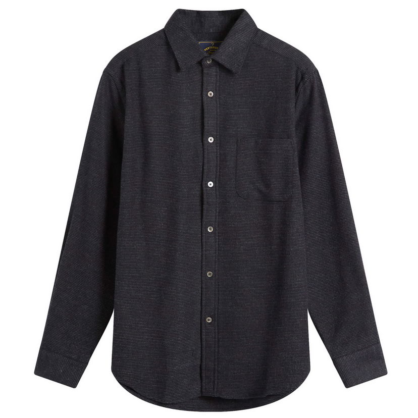 Skjorte Portuguese Flannel Sounds Micro Check Shirt, Size Small Sort | AW25069-GRY