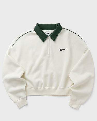Sweatshirt Nike Collared Quarter-Zip Cropped Sweatshirt Hvid | IO8837-133, 1