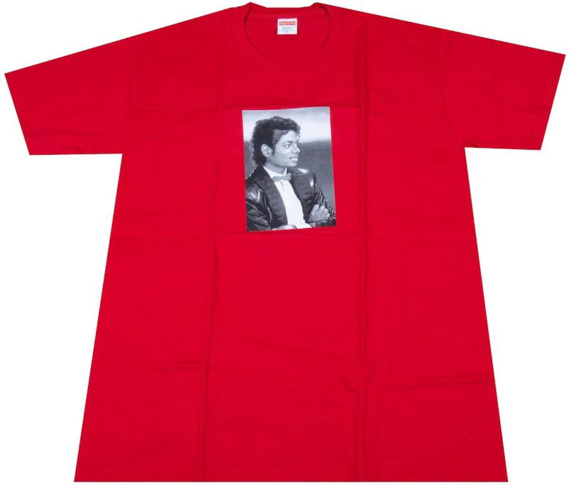 T-shirt Supreme Michael Jackson Tee, Size M Rød | SS17T01101 RED, 0