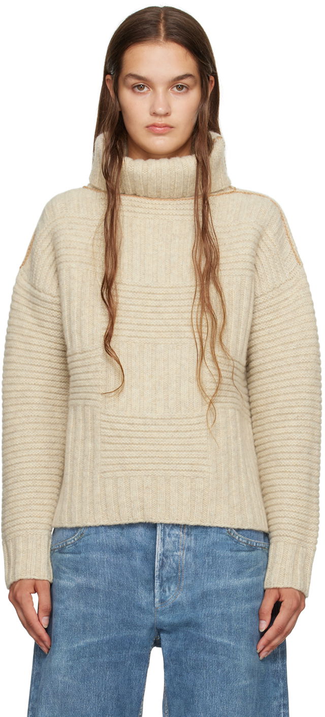 Sweater Bottega Veneta Intreccio Turtleneck Beige | 751932 V36V0, 0