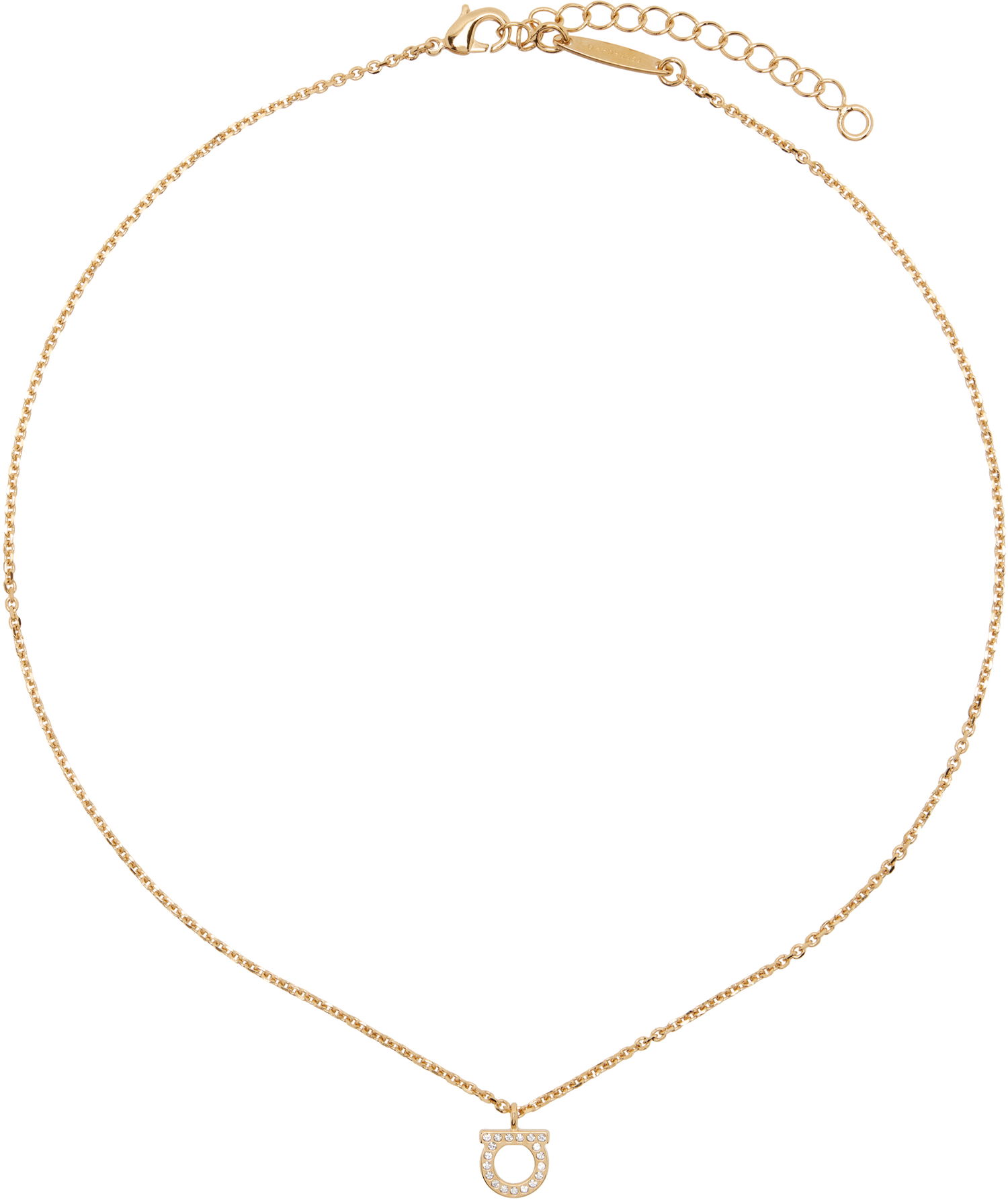 Halskæde FERRAGAMO Salvatore Ferragamo Gancini Crystal Pendant Necklace Metalisk | 696654, 0