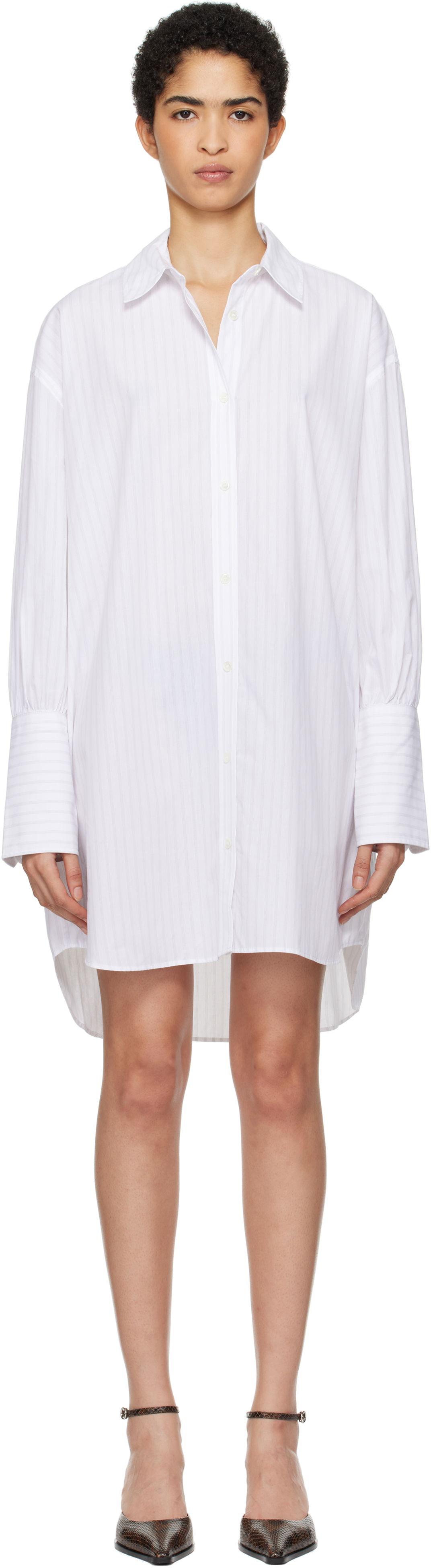 Skjorte Anine Bing ANINE BING Striped Lake Mini Shirt Dress Hvid | A-02-10562-MTL31, 0