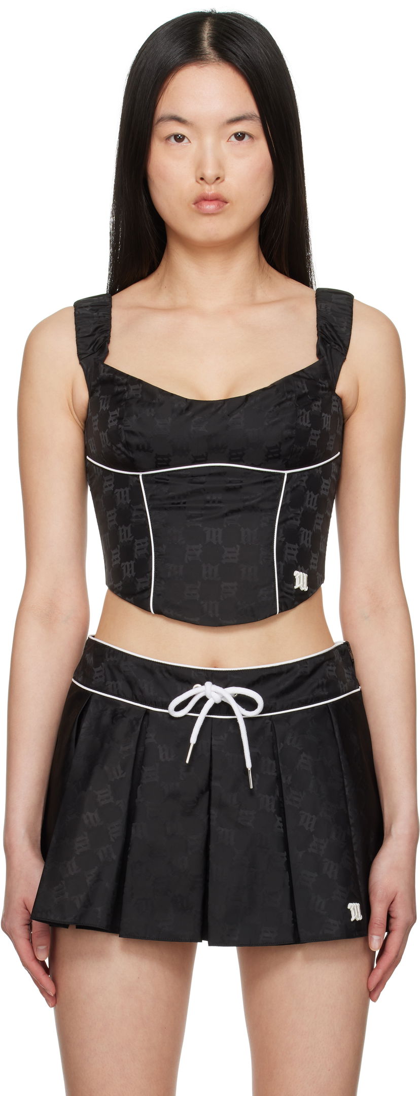 Nederdel MISBHV MISBHV Monogram Nylon Corset Top Sort | 250W104