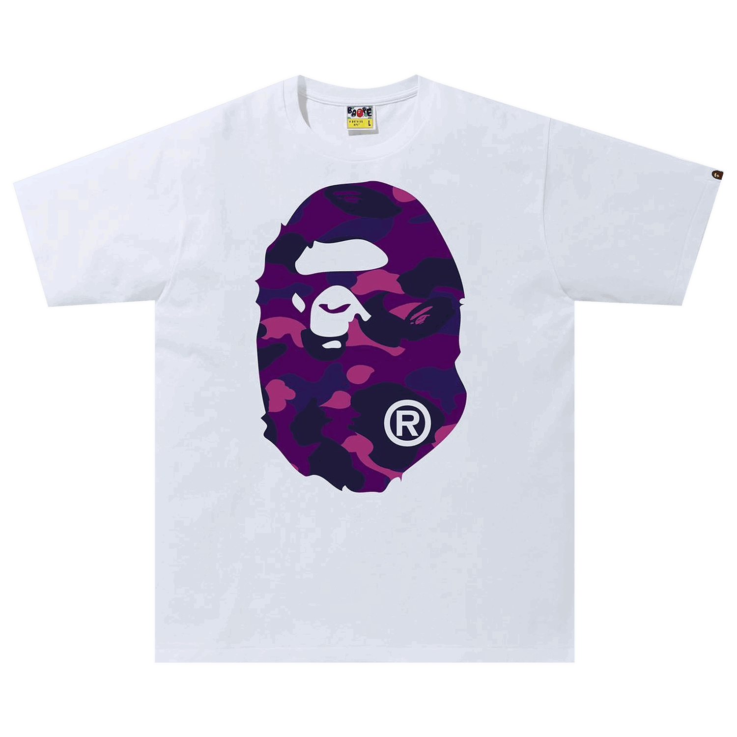 T-shirt BAPE Color Camo Big Ape Head Tee Hvid | 1G30 110 027 WHITE PURPLE, 0
