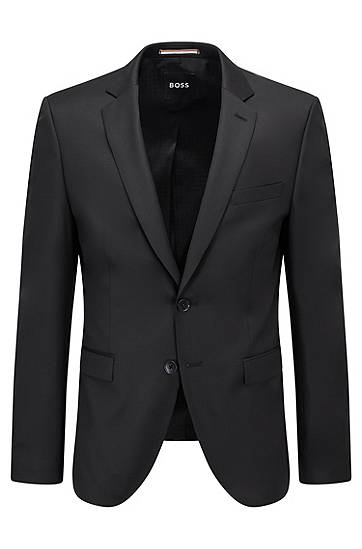 Jakke BOSS Extra-Slim Fit Virgin Wool Serge Suit Jacket Sort | 50469181, 0