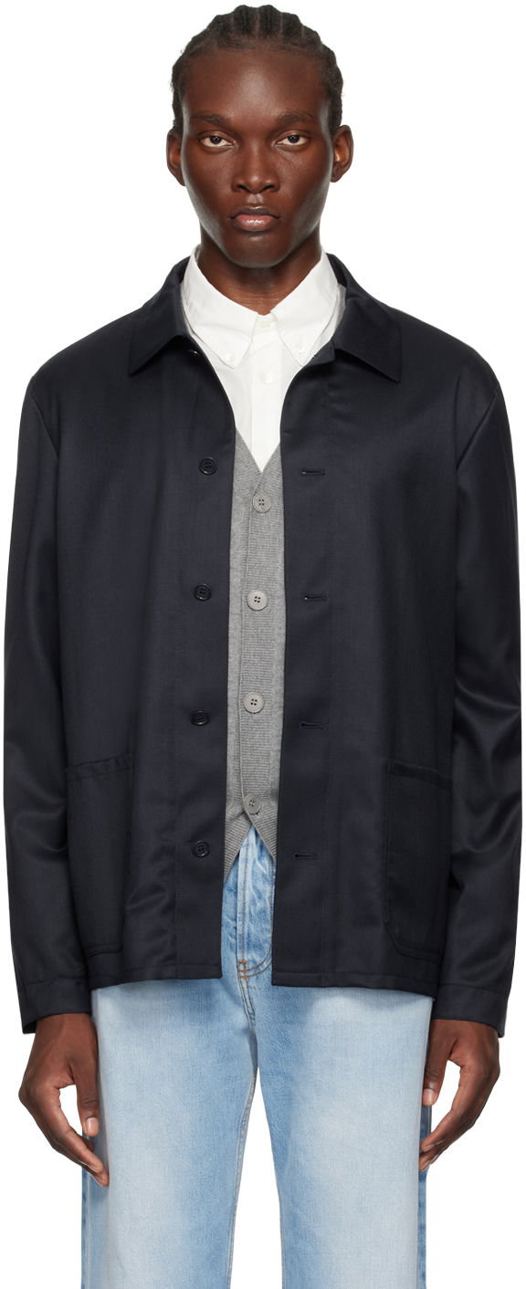 Jakke A.P.C. Navy Kerlouan Jacket Mørkeblå | WOAPO-H03053