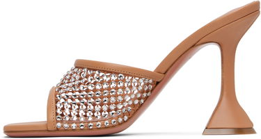 Skopleje Amina Muaddi Amina Muaddi Lupita Crystal Net Heeled Sandals Beige | LUPITA CRYSTAL NET SLIPPER 95, 2