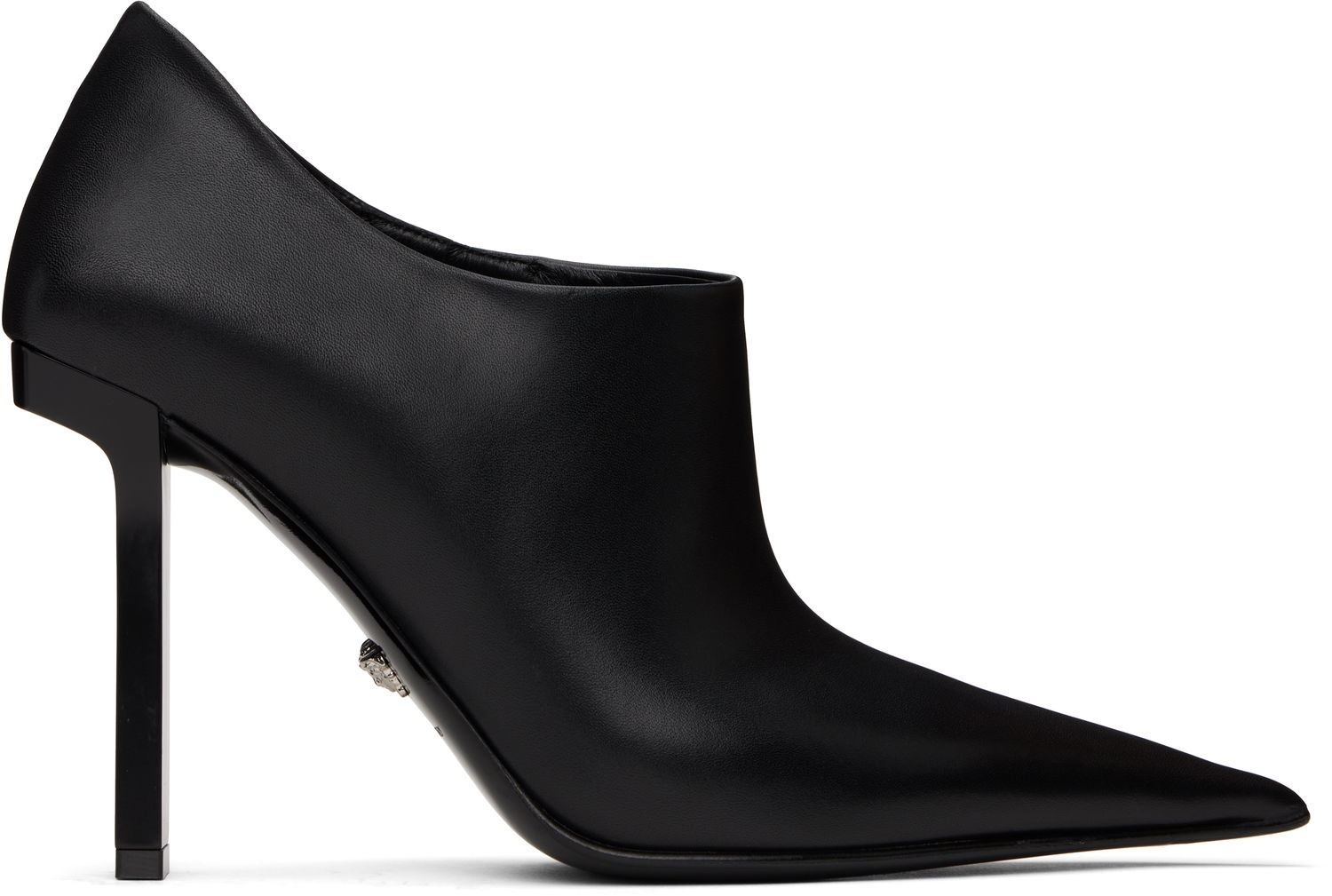 Sneakers og sko Versace Black Leather Pointed Toe Ankle Boots Sort | 1017822_DVT2P, 0