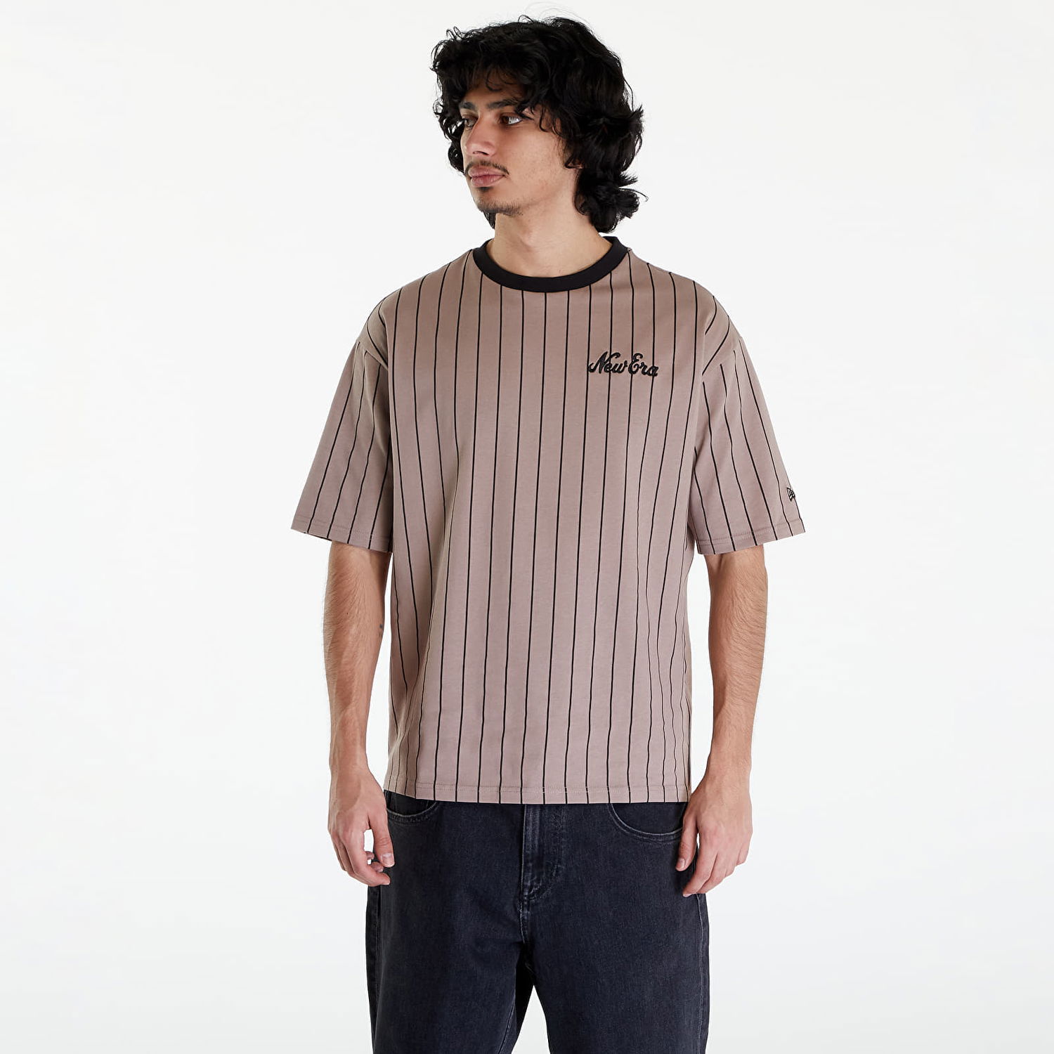 T-shirt New Era Pinstripe Oversized T-Shirt UNISEX Brun | 60435413, 0