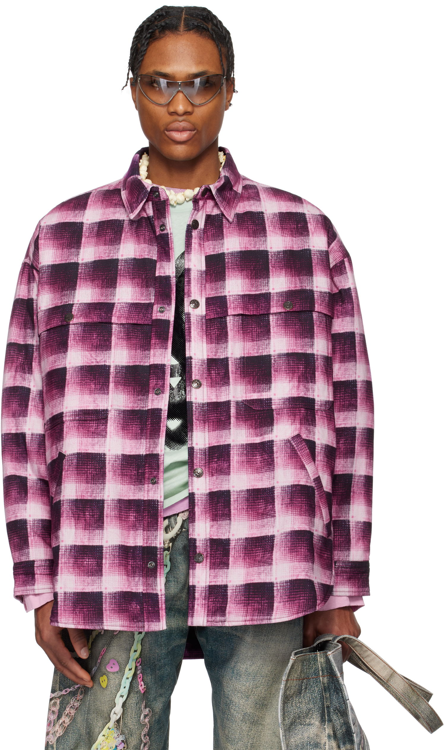Skjorte Acne Studios Acne Studios Check Button-Up Shirt Lyserød | B90814-, 0