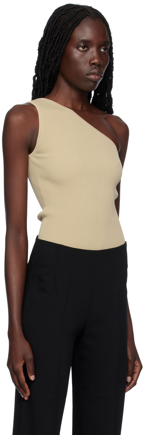 Tanktop TOTEME TOTEME Women's Single-Shoulder Tank Top Beige | 233-5183-755, 1