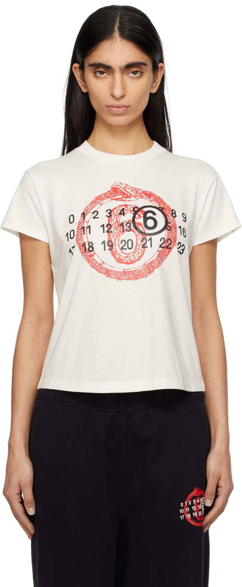 Crop top Maison Margiela MM6 Maison Margiela Lunar New Year Capsule T-Shirt Hvid | S62GD0196 S24312