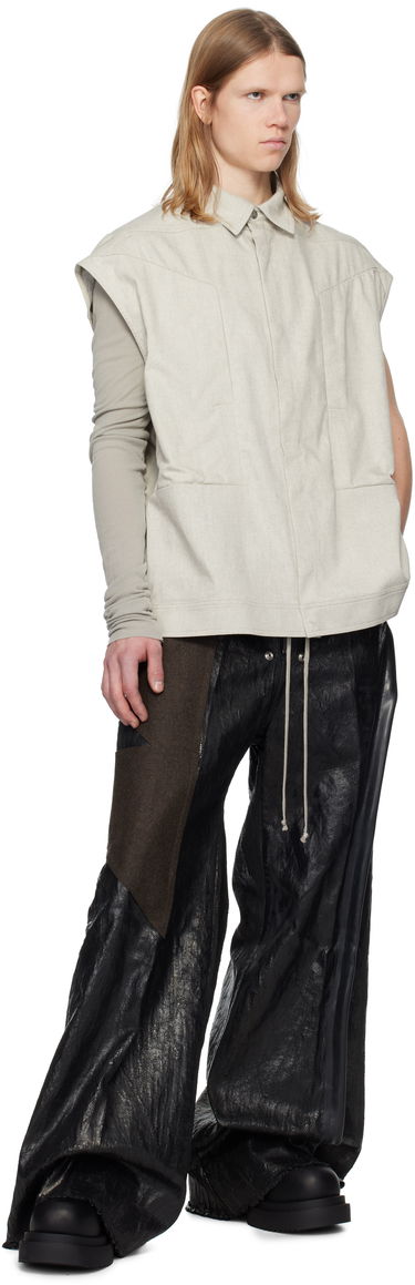 Skjorte Rick Owens Rick Owens Sleeveless Jumbo Denim Shirt Beige | RU01E5776 DRD, 3