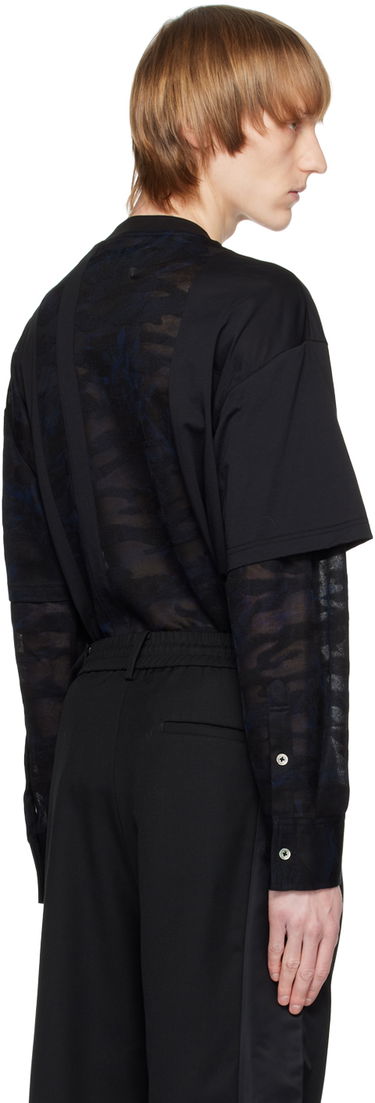 T-shirt Feng Chen Wang Feng Chen Wang Camouflage Layered T-Shirt Sort | FMS15SS05, 2