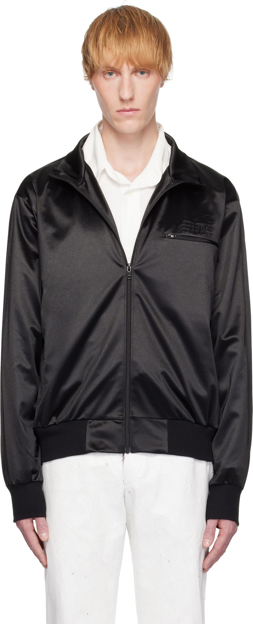 Bomberjakke Maison Margiela MM6 Maison Margiela Embroidered Track Jacket Sort | SH2HG0003 S78140