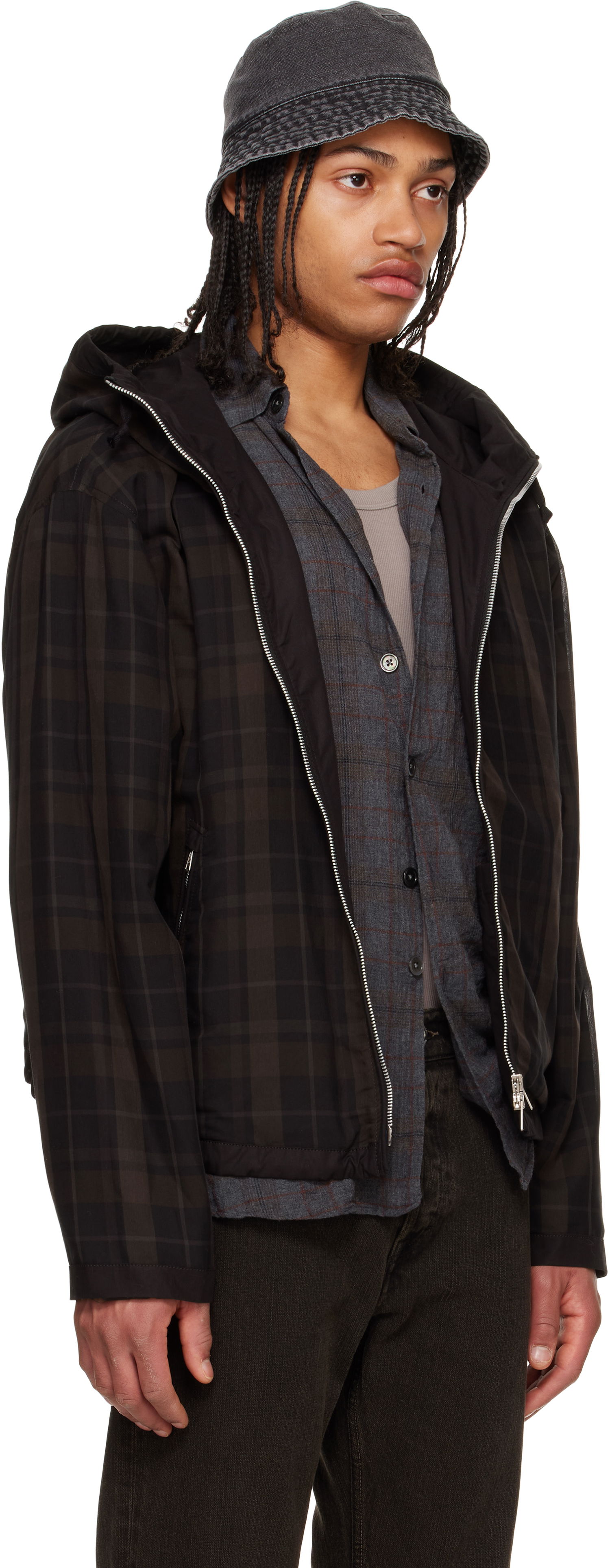 Puffer jakke OUR LEGACY Our Legacy Riviera Plaid Jacket Brun | M2251RBSC, 1