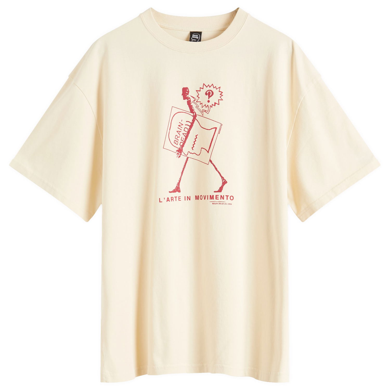 T-shirt Brain Dead Brain Dead Movimento Graphic T-Shirt, Size Large Beige | BDP25T00O044-CRM, 1
