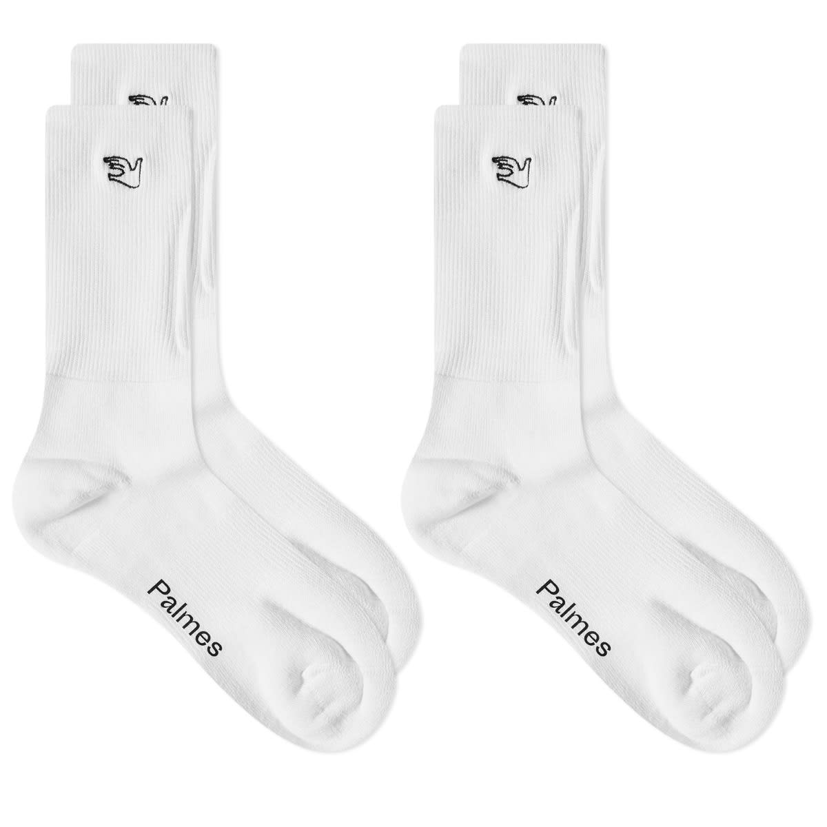 Sokker Palmes Mid 2-Pack Socks Hvid | 00090006-WHT, 0