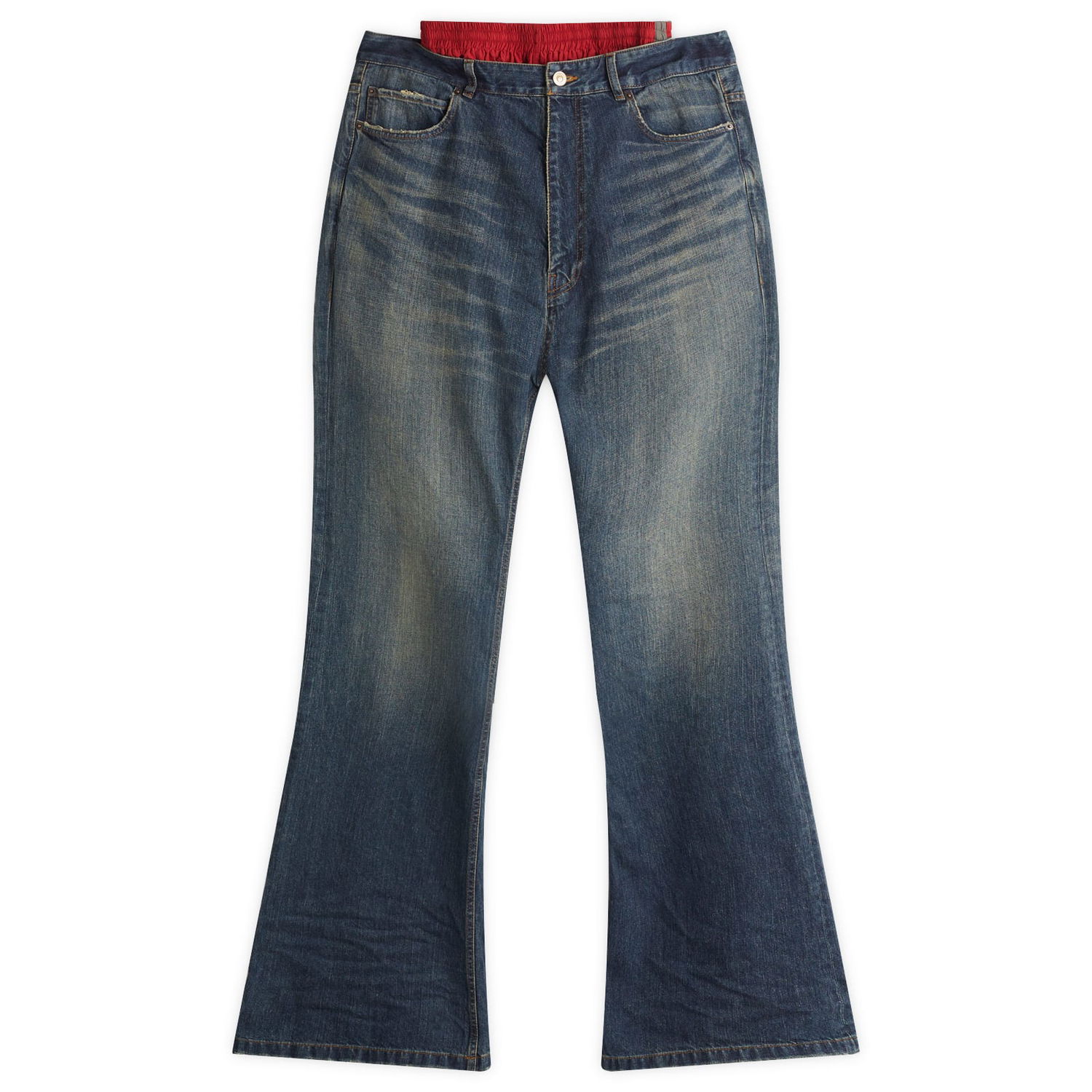 Jeans Balenciaga Balenciaga Layered Flare Jeans, Size Large Blå | 814224-TRW62-3020, 1
