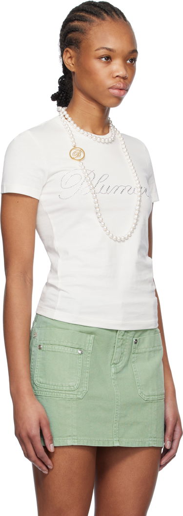 T-shirt Blumarine Blumarine Rhinestone Embroidered T-Shirt Sort | P522T082A, 4