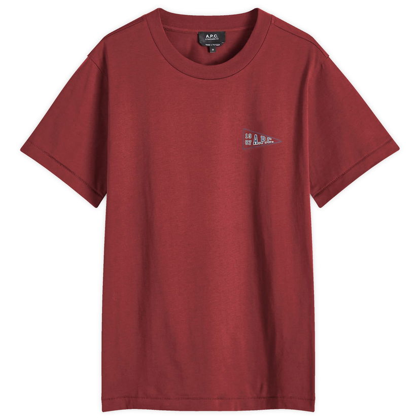 T-shirt A.P.C. College Logo T-Shirt Bourgogne | COHBW-M26427-GAC